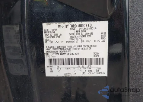 2014 Ford F-150 Stx from USA, damaged, VIN 1FTMF1CM1EFB37375